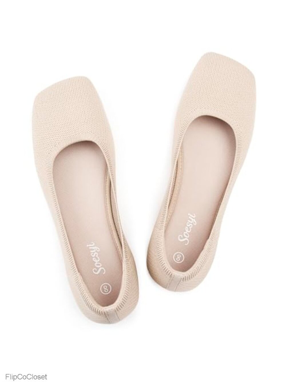 Wide Toe Box Foldable Knit Mary Jane Ballet Flats Comfort Slip On Shoes